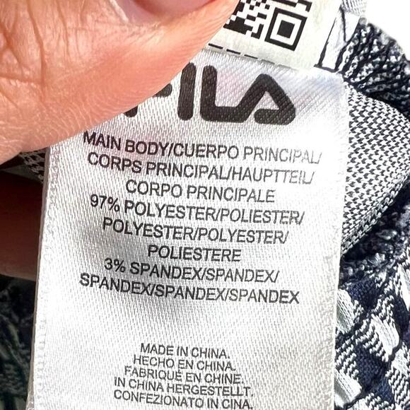 Fila Women's Y2K Argyle Full Zip Jacket Blue White Yellow Size Small - Picture 9 of 12